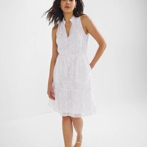 WHBW lace blouson halter dress